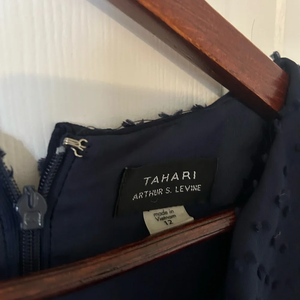Tahari Midnight Blue Textured Dress - Picture 4 of 4